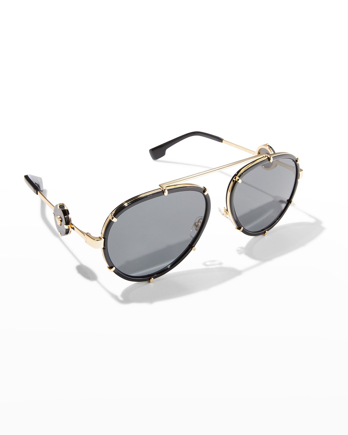 Versace Men's Medusa Head Metal Aviator Sunglasses Neiman Marcus