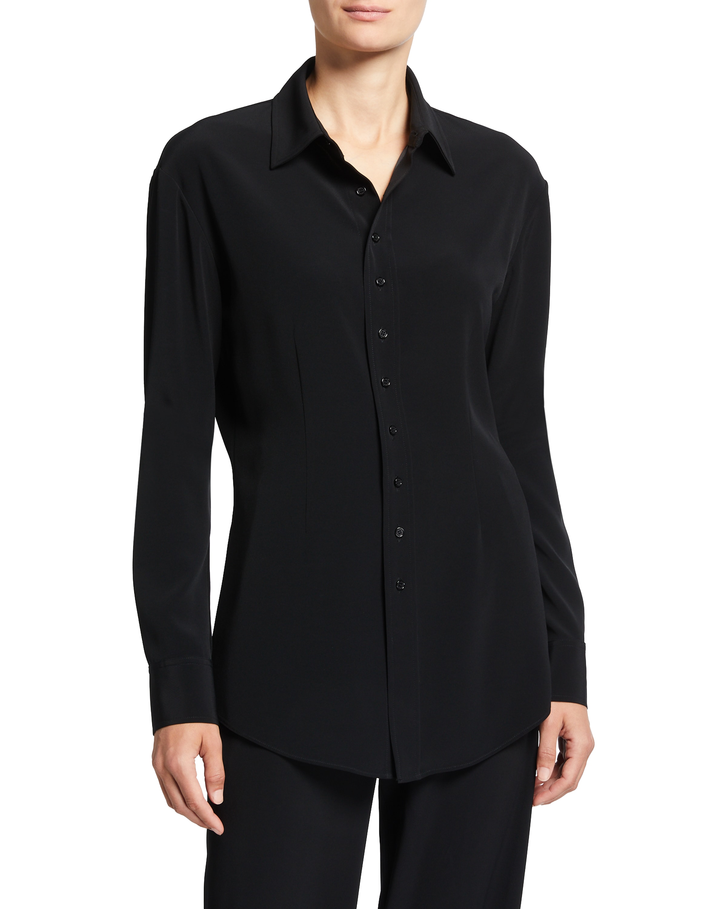 Co Striped Sleeveless ButtonDown Blouse Neiman Marcus