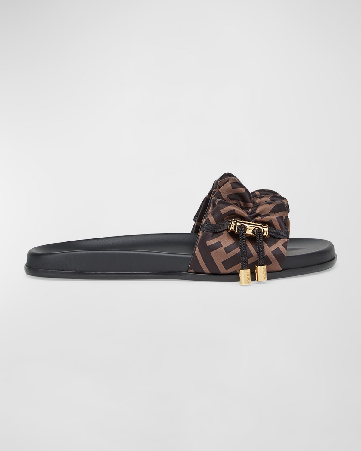Fendi FF Jacquard Dual Buckle Slide Sandals | Neiman Marcus