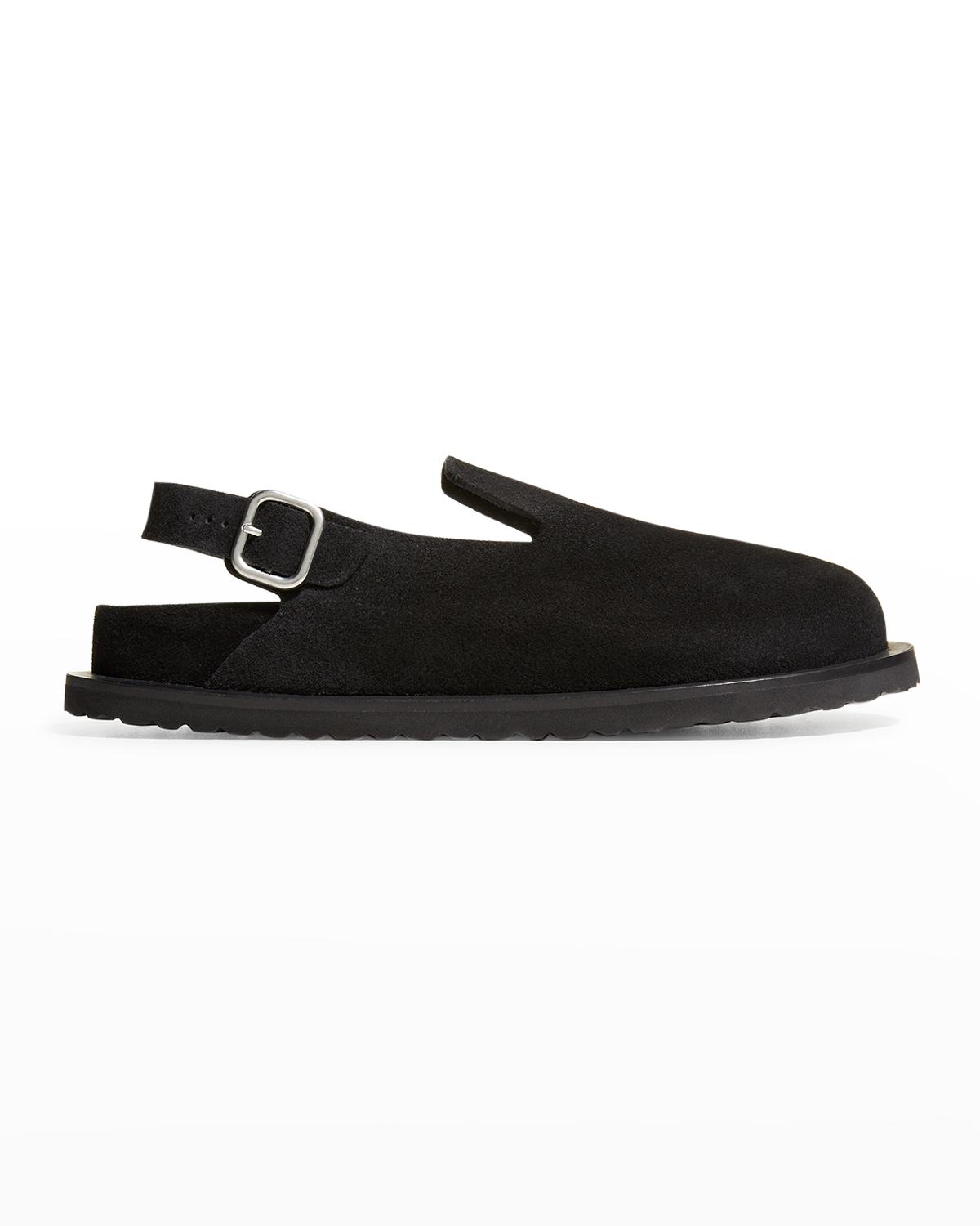 Jil Sander x Birkenstock Men's Berlin Suede Clog Mules | Neiman Marcus