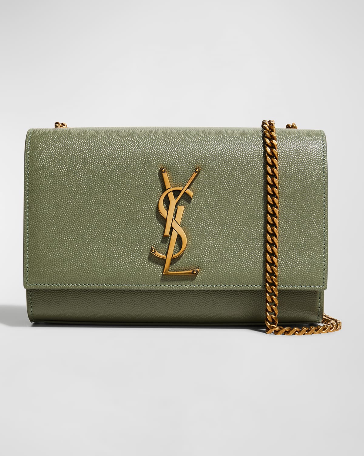 Saint Laurent Kate Small YSL Monogram Grain de Poudre Crossbody Bag on