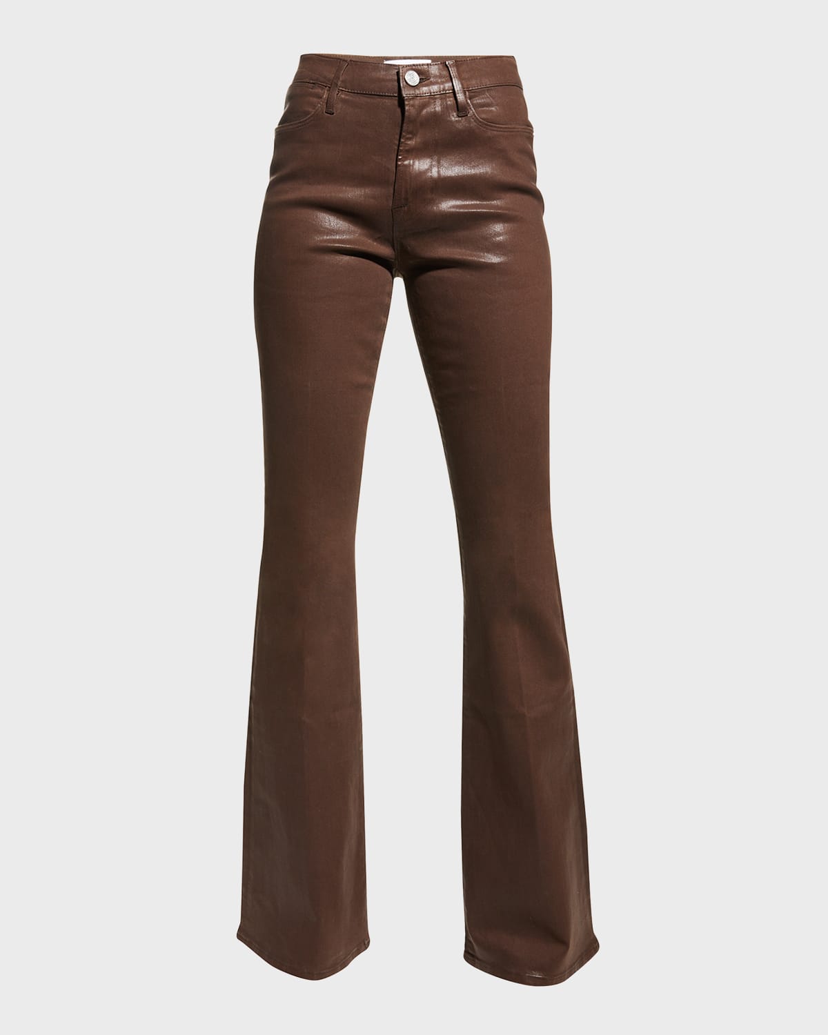 FRAME Le High Straight Slim Coated Ankle Jeans Neiman Marcus