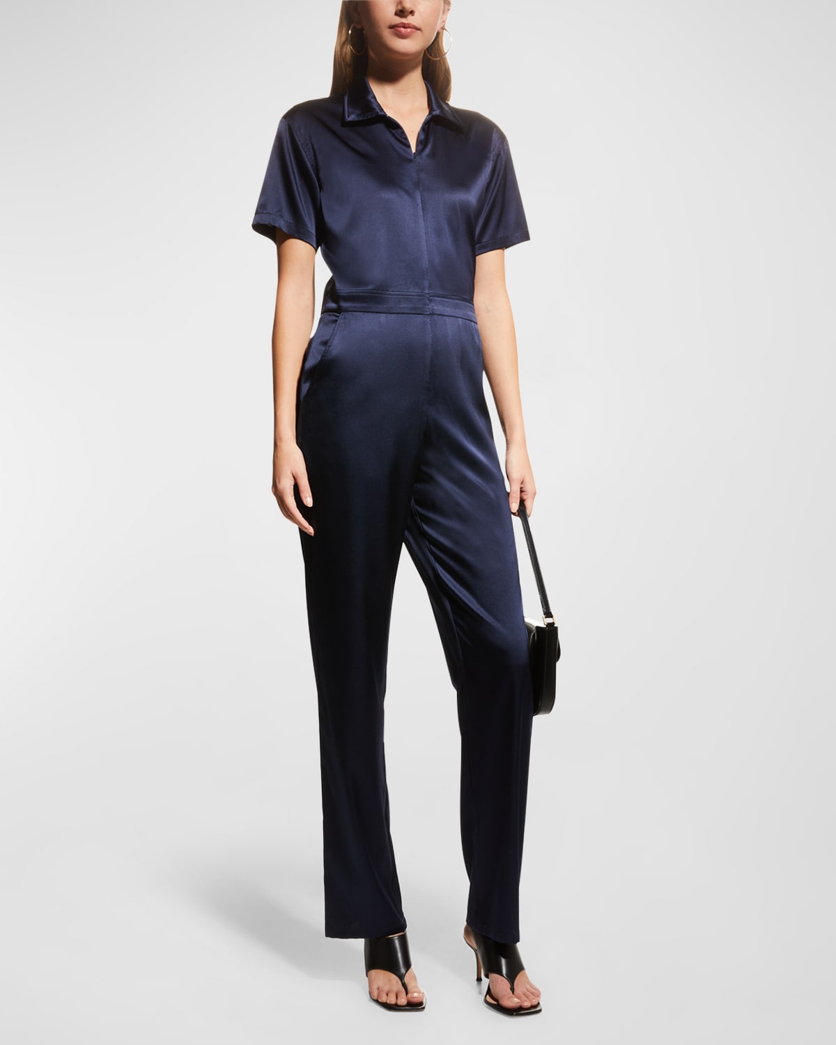 Rivet Utility Worker ShortSleeve Jumpsuit Neiman Marcus