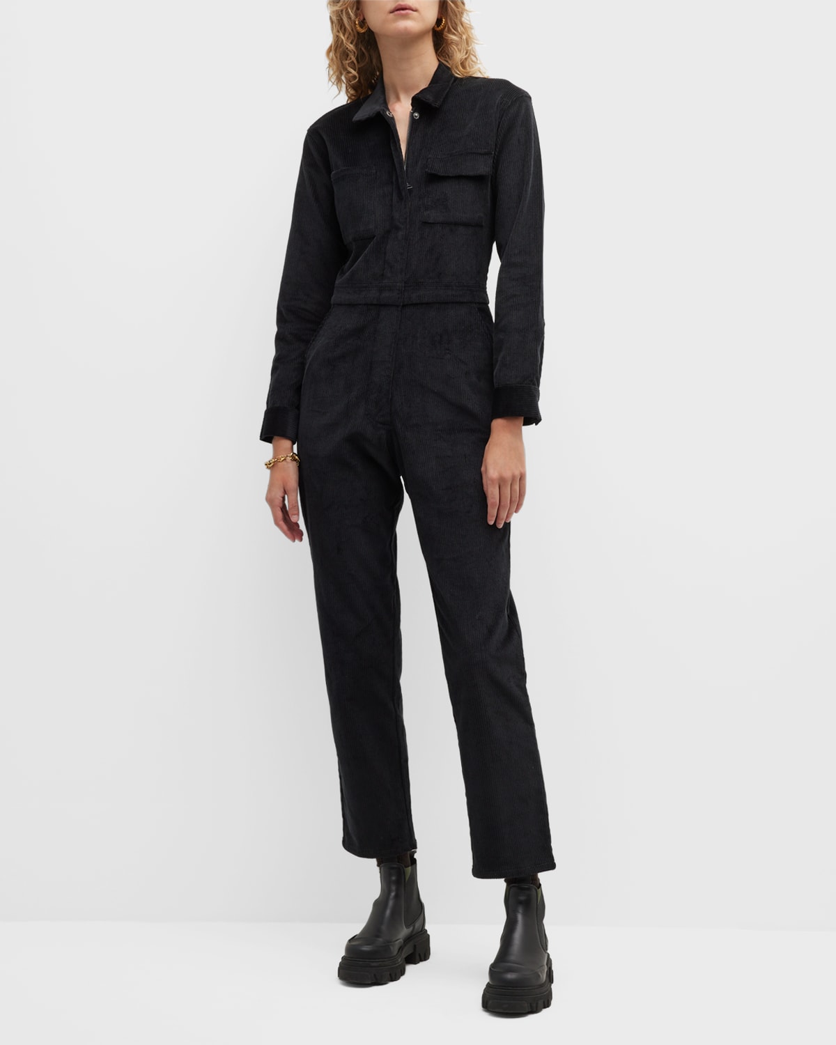 Rivet Utility Bigwig Cotton StraightLeg Jumpsuit Neiman Marcus