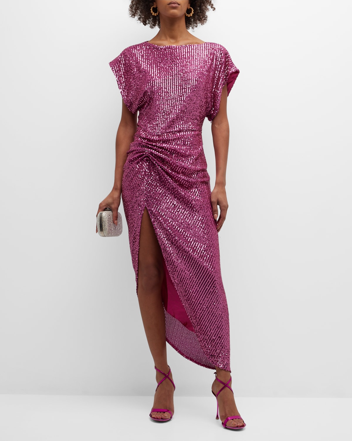 Theia Lucia KimonoSleeve Cocktail Dress Neiman Marcus