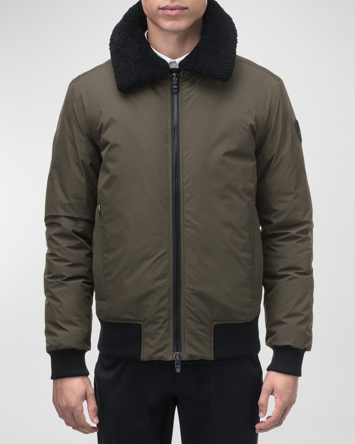Dolce & Gabbana Black Wool Logo Full Zip Men Bomber Jacket