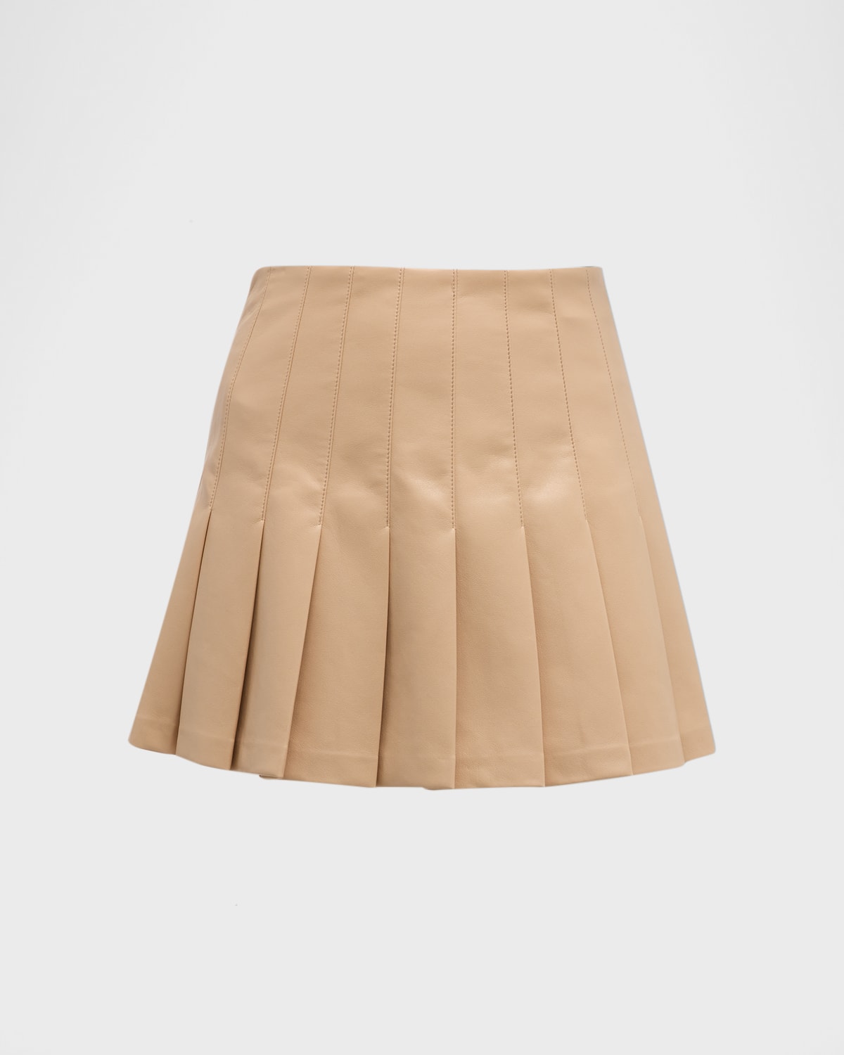 Alice + Olivia Carter Pleated Denim Mini Skirt Neiman Marcus
