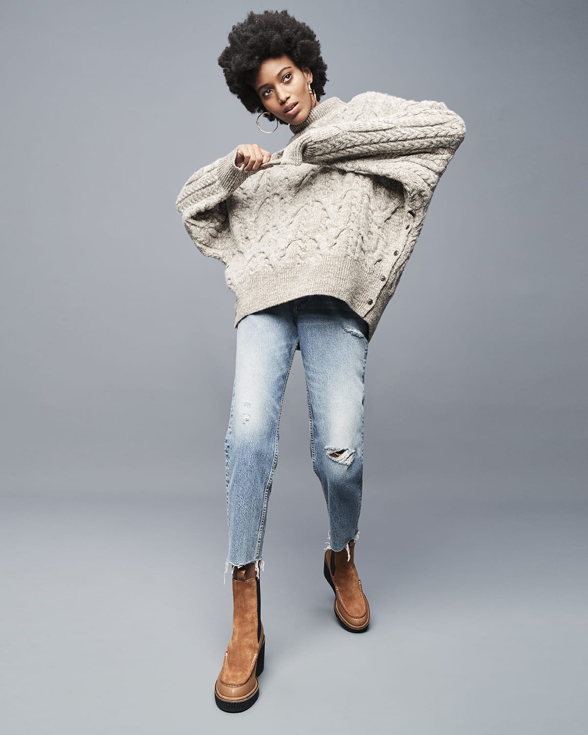 Rag & Bone Nora Cable-Knit Turtleneck Sweater