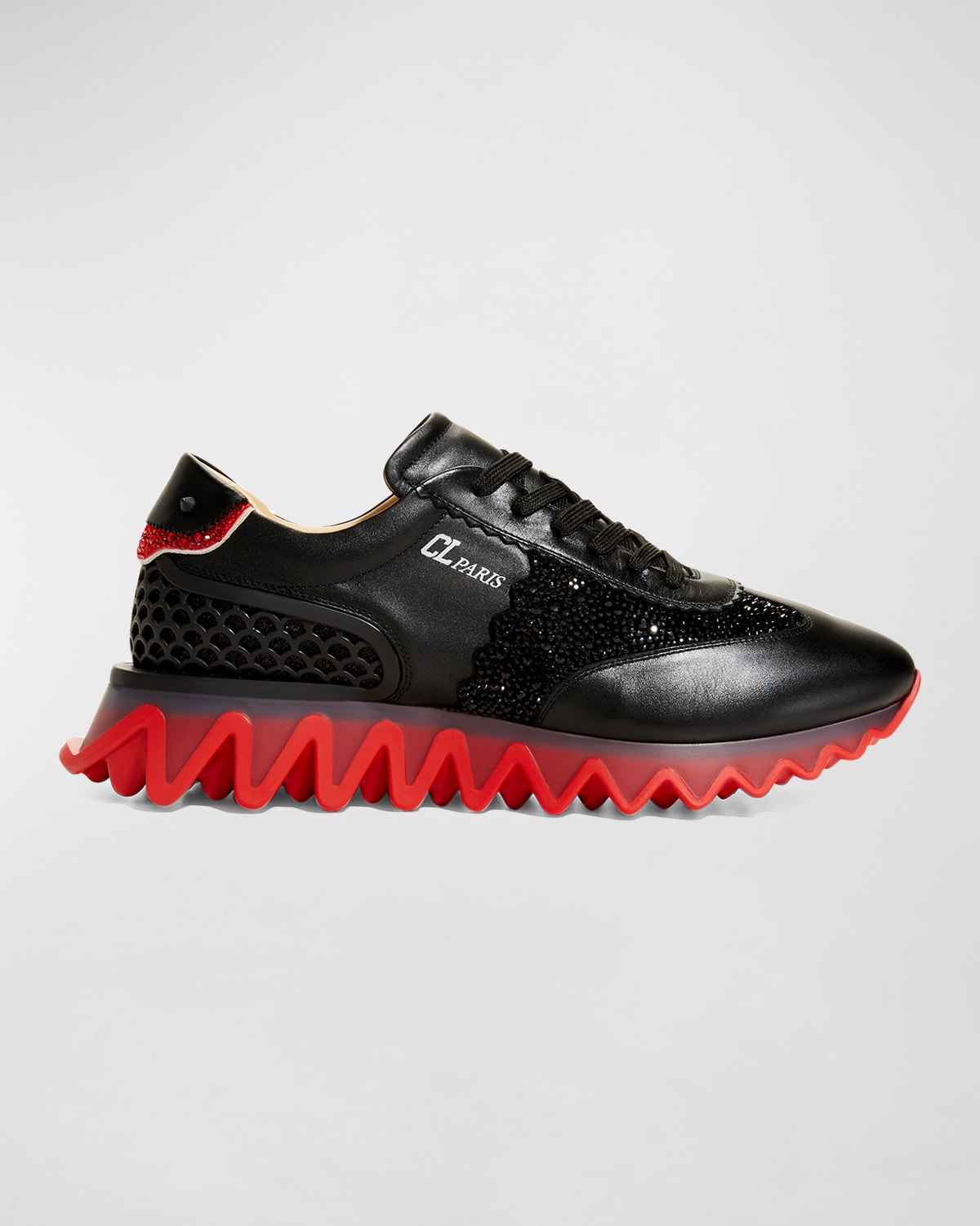 kontakt Havslug Tåler Christian Louboutin Men's Loubishark Flat Leather Red-Sole Runner Sneakers  | Neiman Marcus