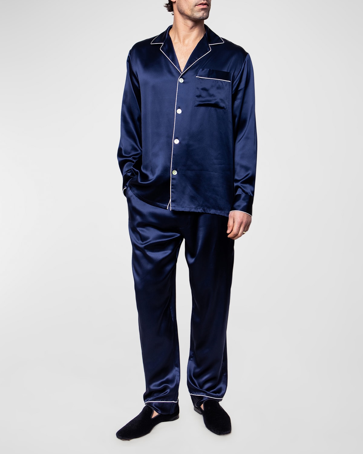 Petite Plume Men's Luxe Pima Pajama Set | Neiman Marcus