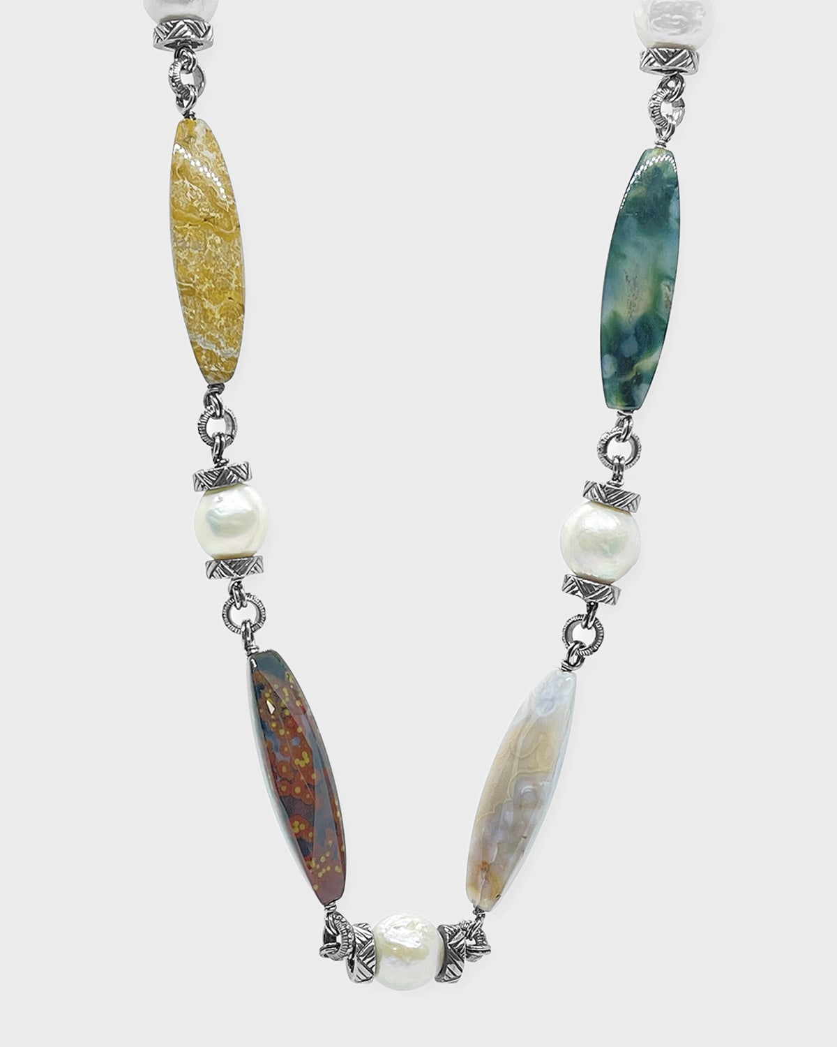 Stephen Dweck Agate and Pearl Strand Necklace Neiman Marcus