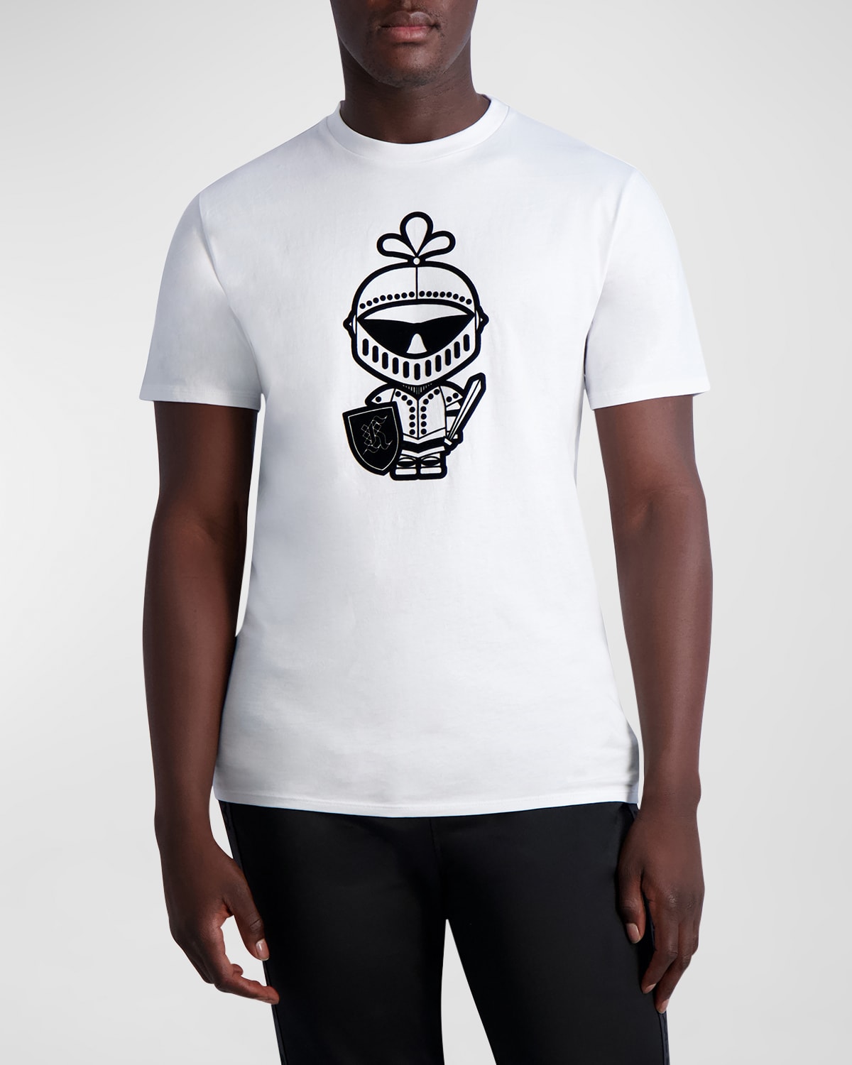 Karl Lagerfeld Paris Men's Metallic Karl in Armor Graphic TShirt