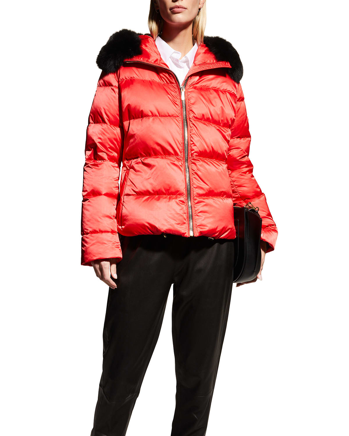 ski jacket with fur collar