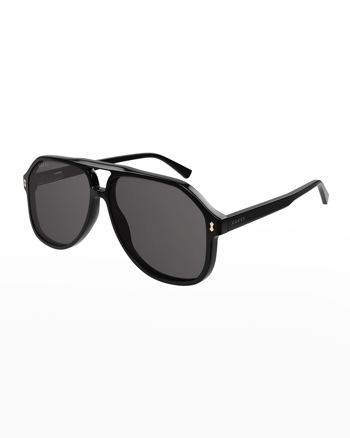 Gucci Men's Iconic  Metal Aviator Sunglasses Neiman Marcus
