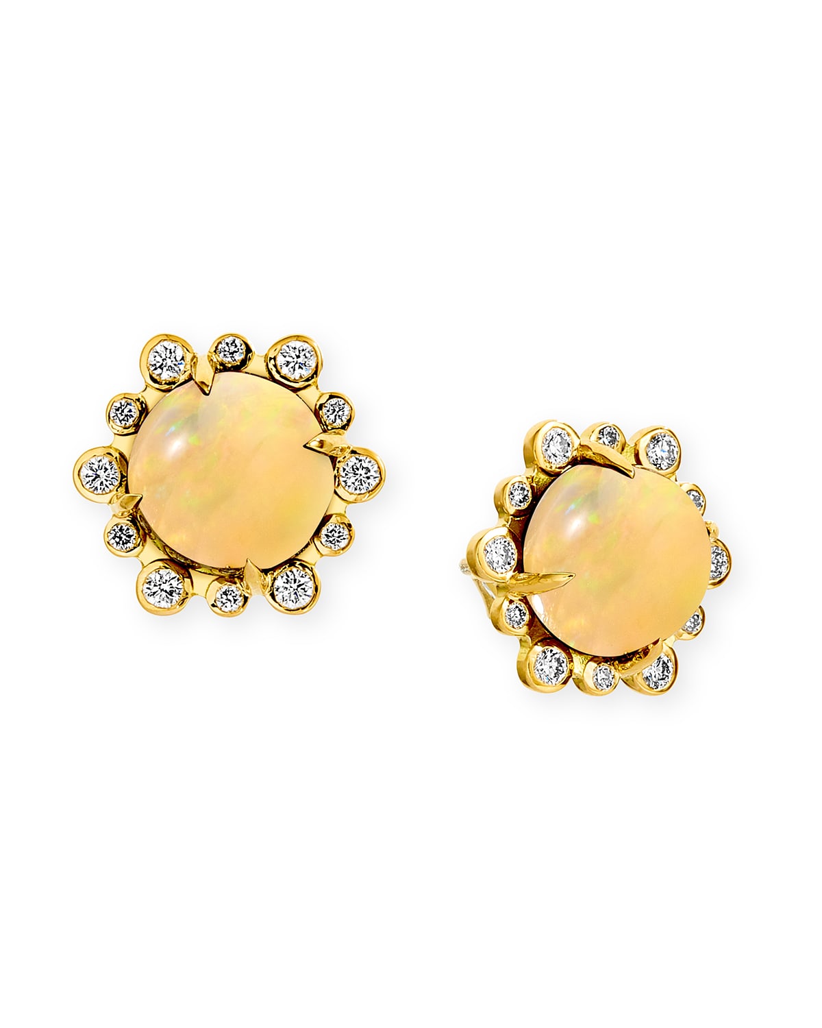 Syna 18k Jardin Flower Stud Earrings with Diamonds | Neiman Marcus