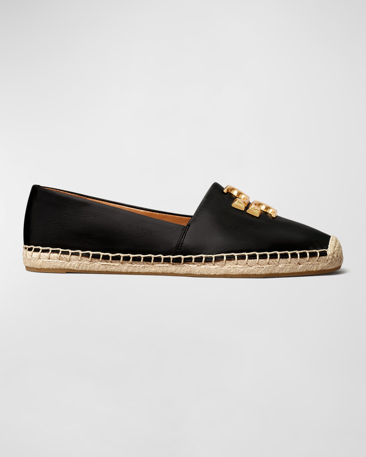 Tory Burch Ines Leather Logo Espadrilles | Neiman Marcus