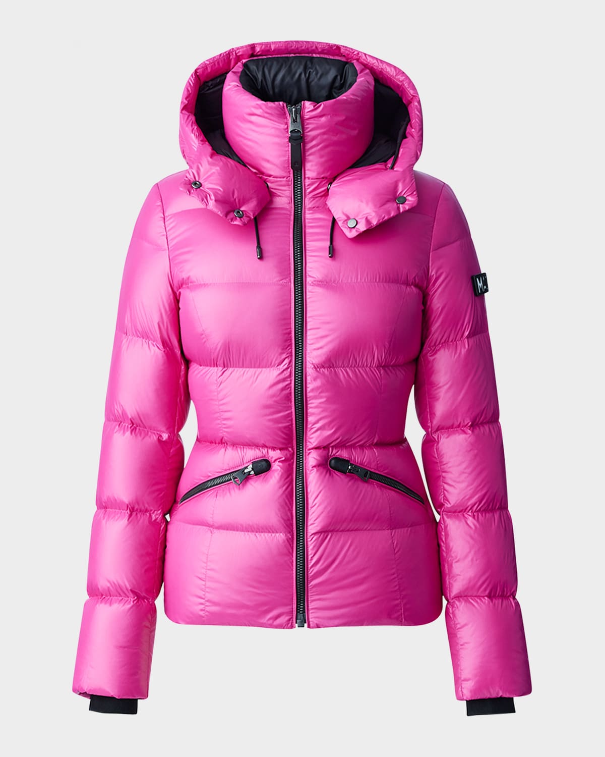 Mackage Madalyn Lustrous Light Down Jacket with Hood Neiman Marcus