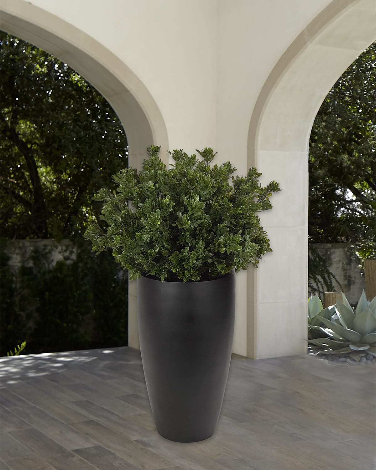 NDI Faux Boxwood Bush Plant in Cube Planter, 37"T Neiman Marcus