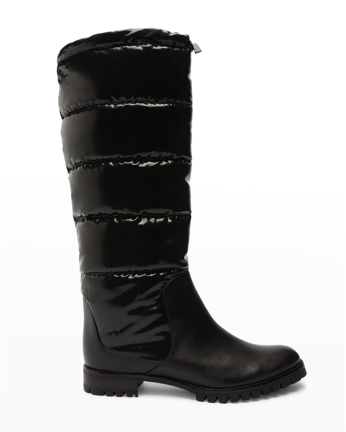 quilted tall black boots