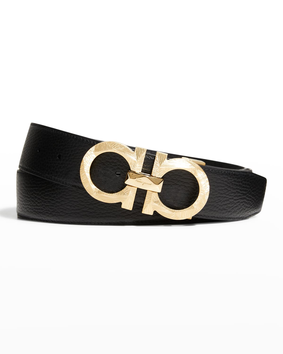 Ferragamo Men's Gancini Reversible Leather Belt | Neiman Marcus