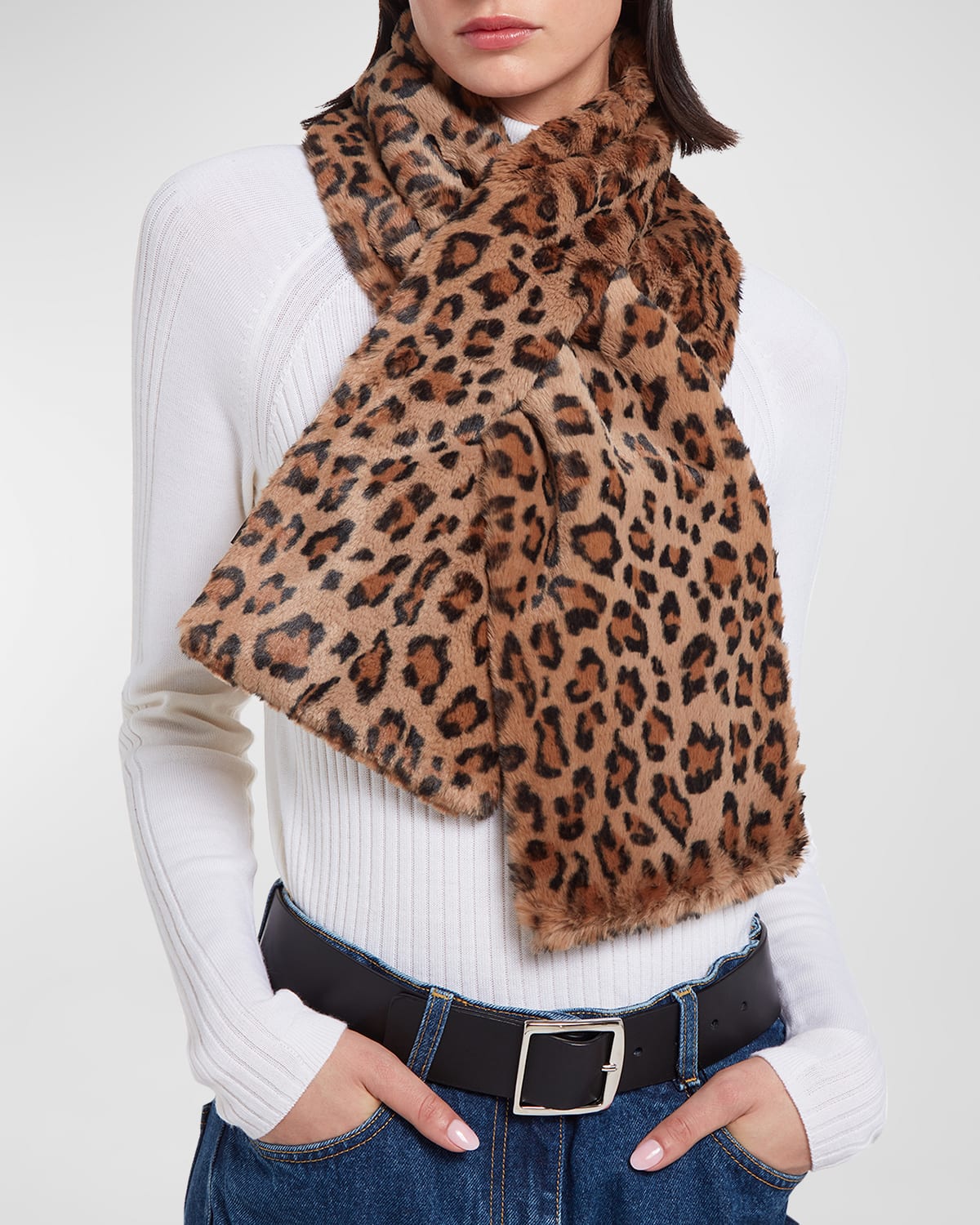 Jocelyn Ruffle FauxFur PullThrough Scarf Neiman Marcus