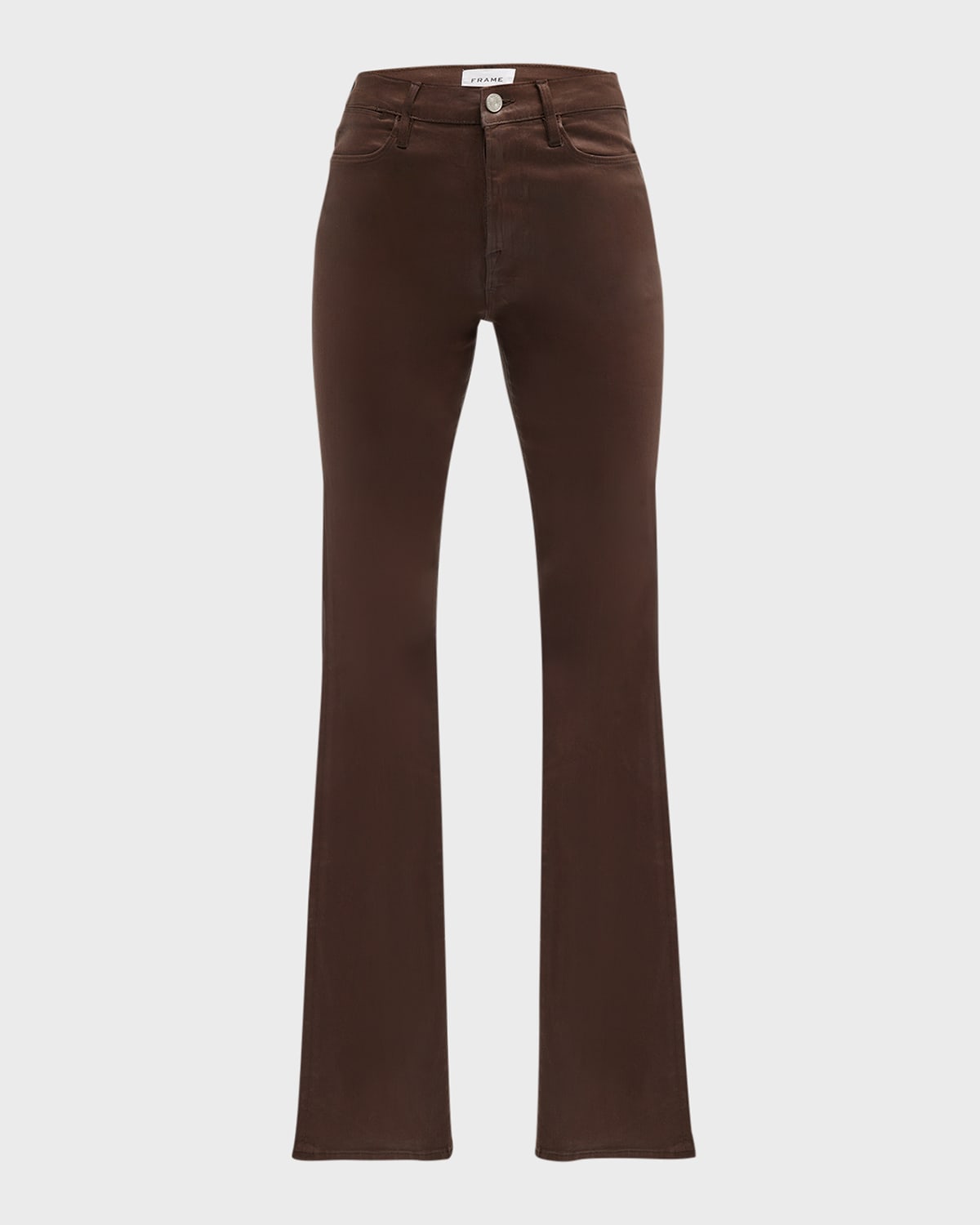 FRAME Le High Straight Slim Coated Ankle Jeans Neiman Marcus