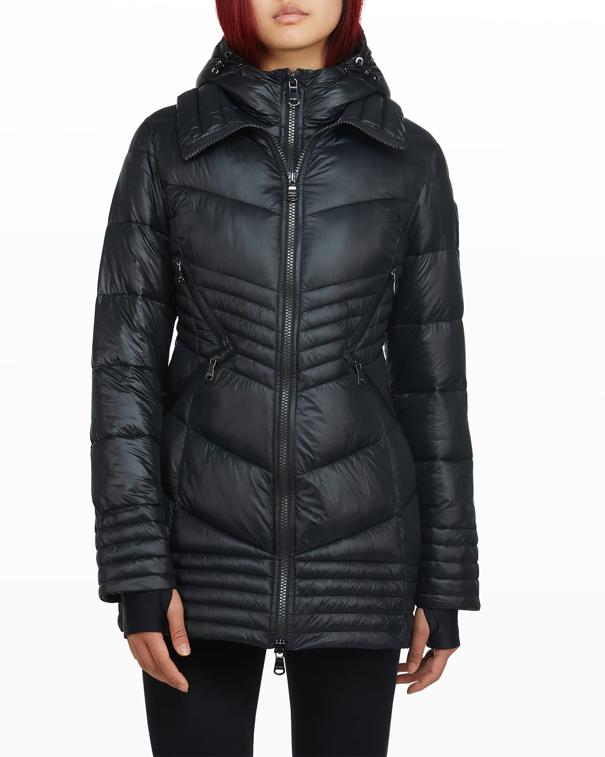 black packable puffer coat