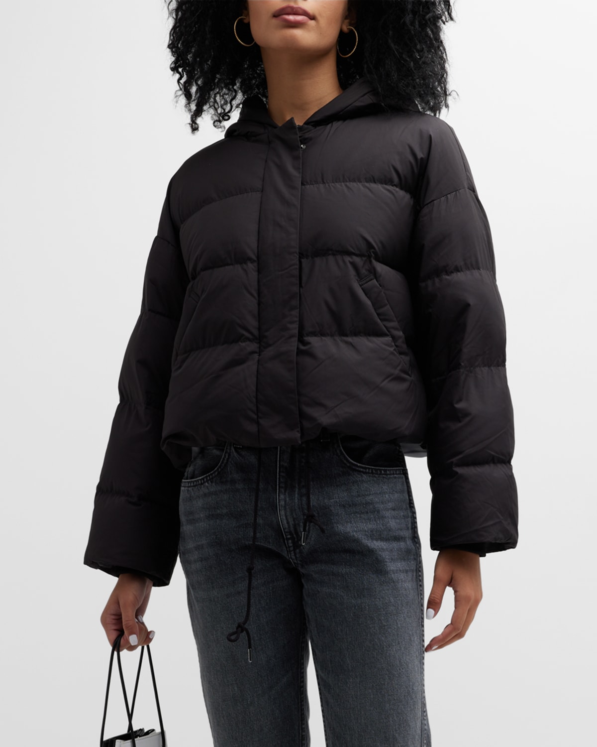 Soia & Kyo Yasmine Combo Quilted Nylon Puffer Jacket | Neiman Marcus