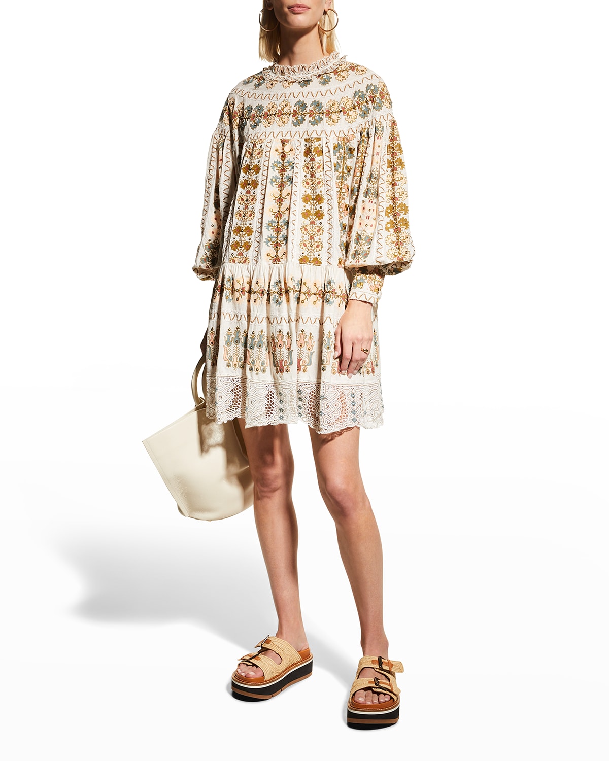 ulla johnson embroidered dress