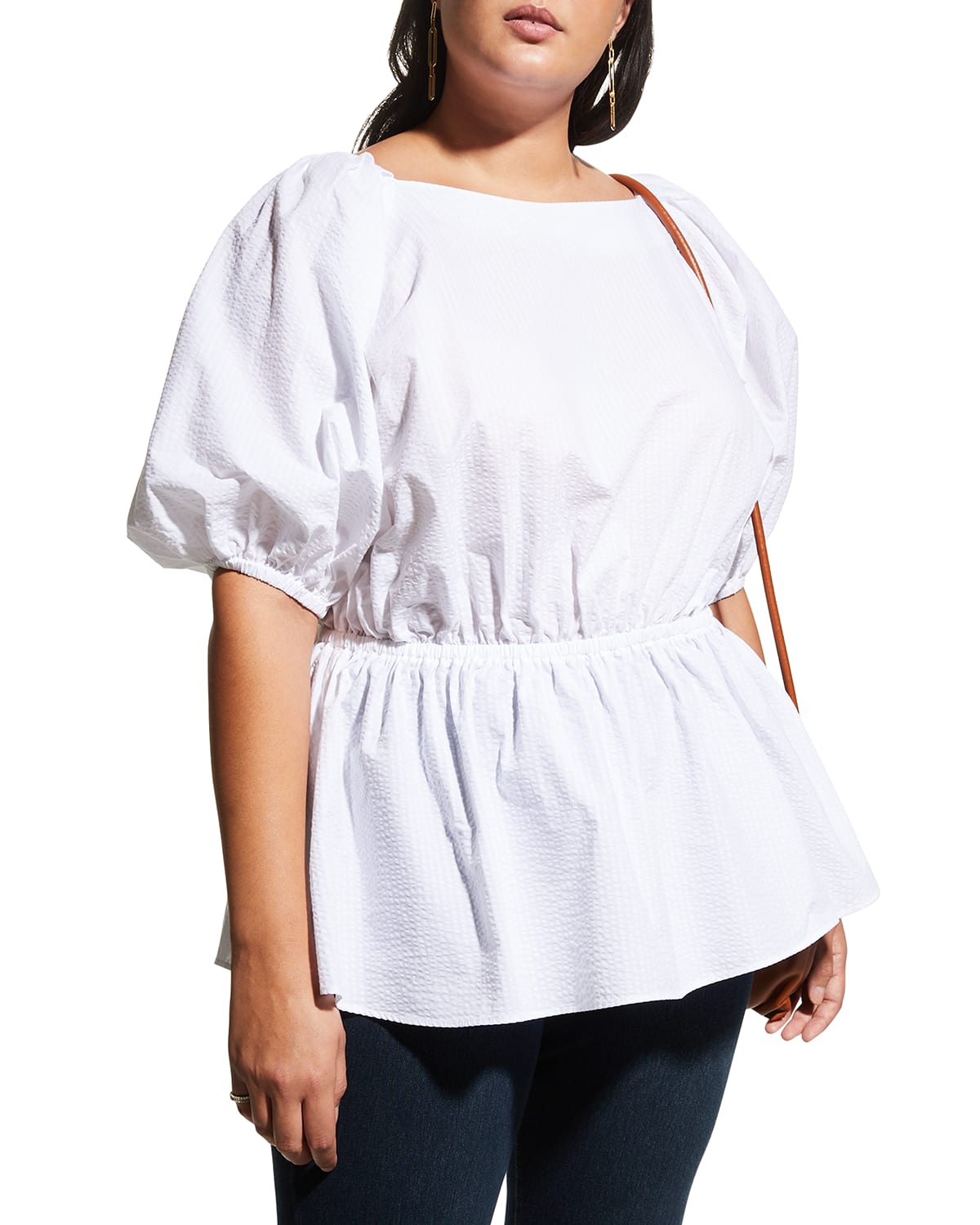 chaps eyelet peasant top