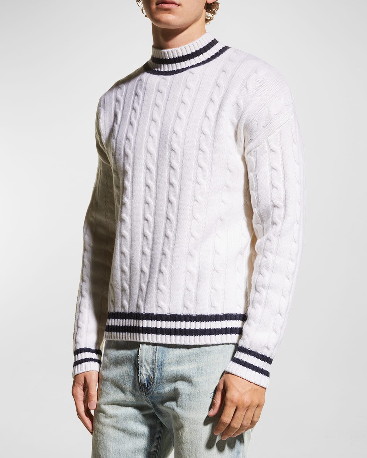Neiman Marcus Men's Wool-Cashmere Henley Sweater | Neiman Marcus