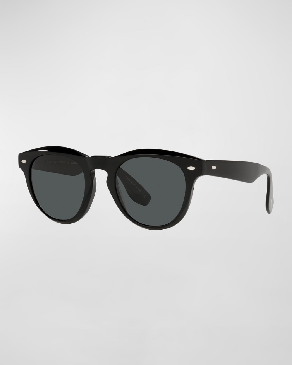 Brunello Cucinelli & Oliver Peoples Nino Horn Round Acetate Sunglasses |  Neiman Marcus