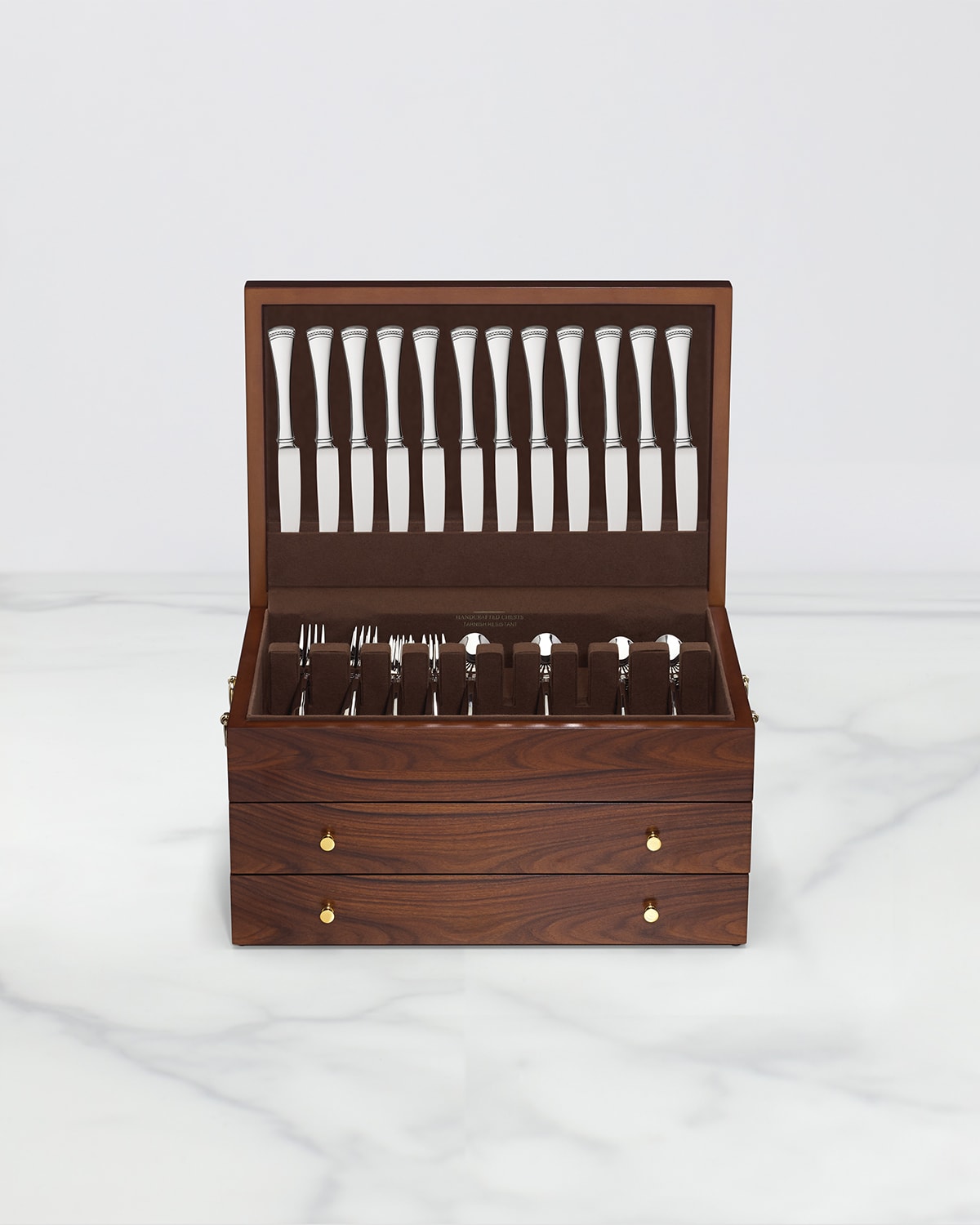 thumbnail image 2 of Lenox Mahogany Flatware Chest - Storage For 120 Utensils With Drawer 2 of 14