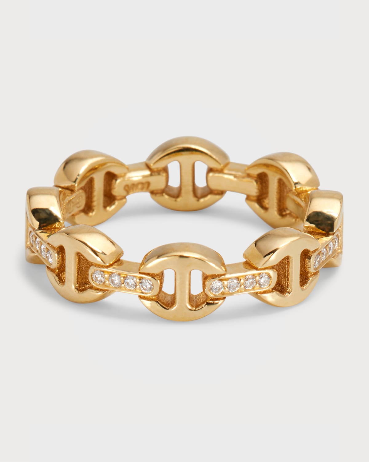 Hoorsenbuhs Yellow Gold Dame Tri-Link Antiquated Ring with