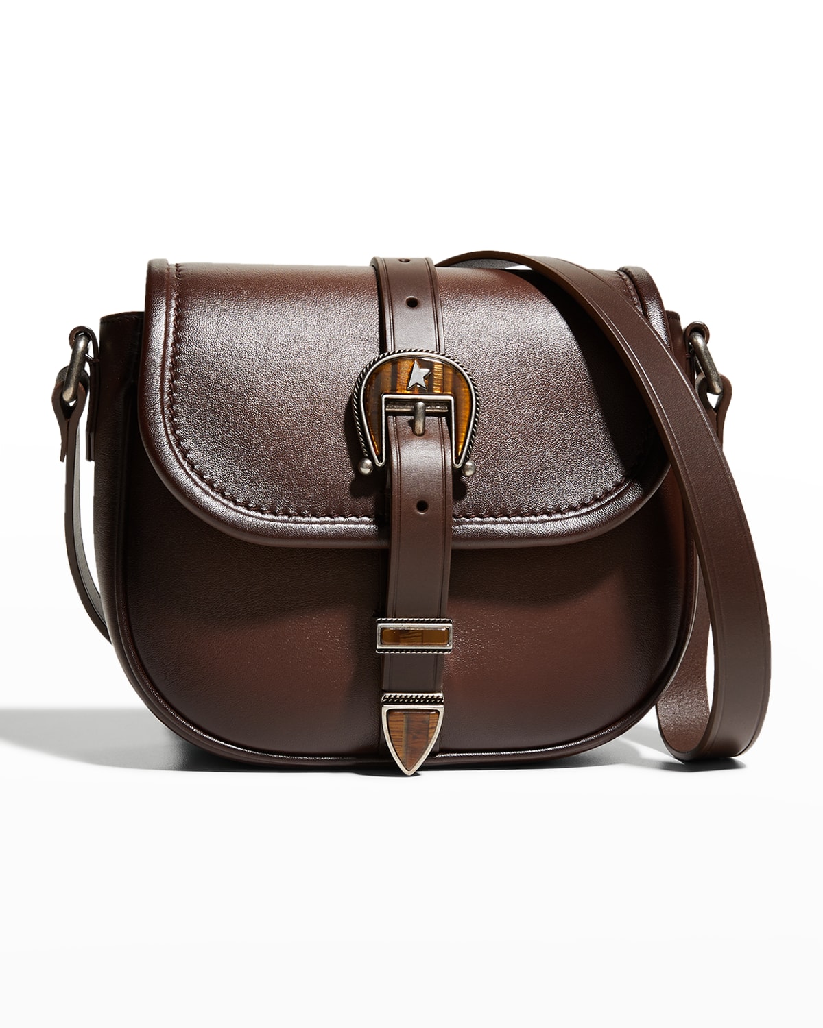 Rodeo Medium Waxed Suede Calfskin Handbag - Camel
