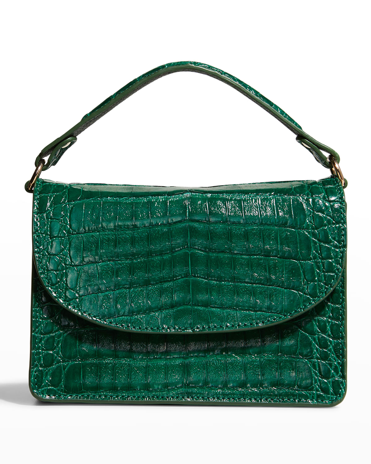 Maria Oliver Michelle Bicolor Crocodile Top-Handle Bag | Neiman Marcus