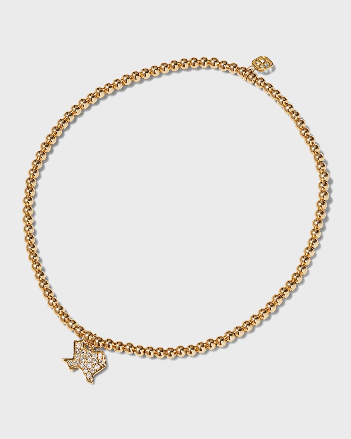 Sydney Evan 2mm Gold Bead Bracelet with Diamond Pave Heart Neiman Marcus