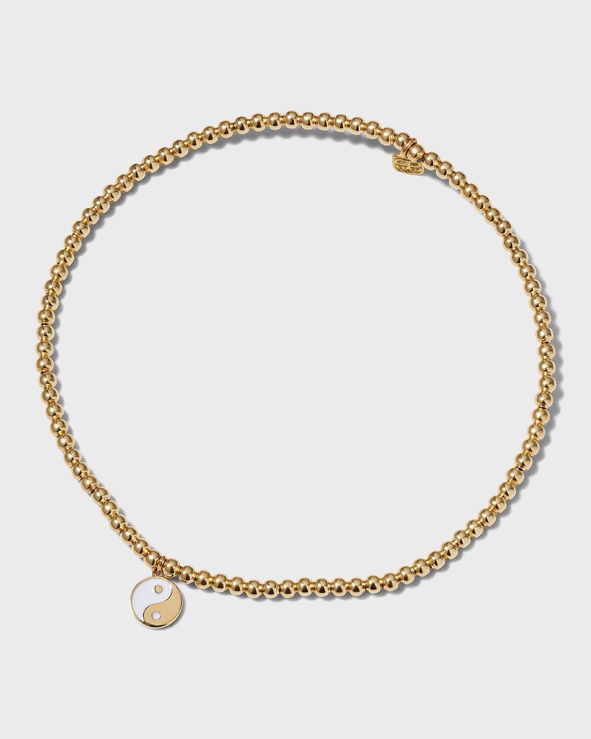 Sydney Evan 2mm Gold Bead Bracelet with Rainbow Evil Eye Neiman Marcus