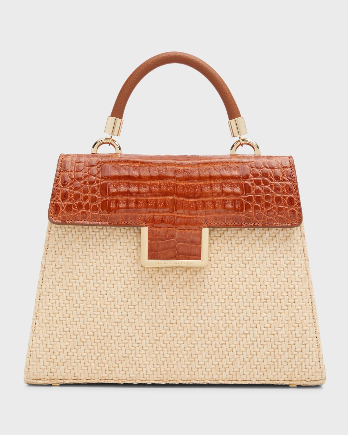 Maria Oliver Michelle Crocodile Top-Handle Bag | Neiman Marcus