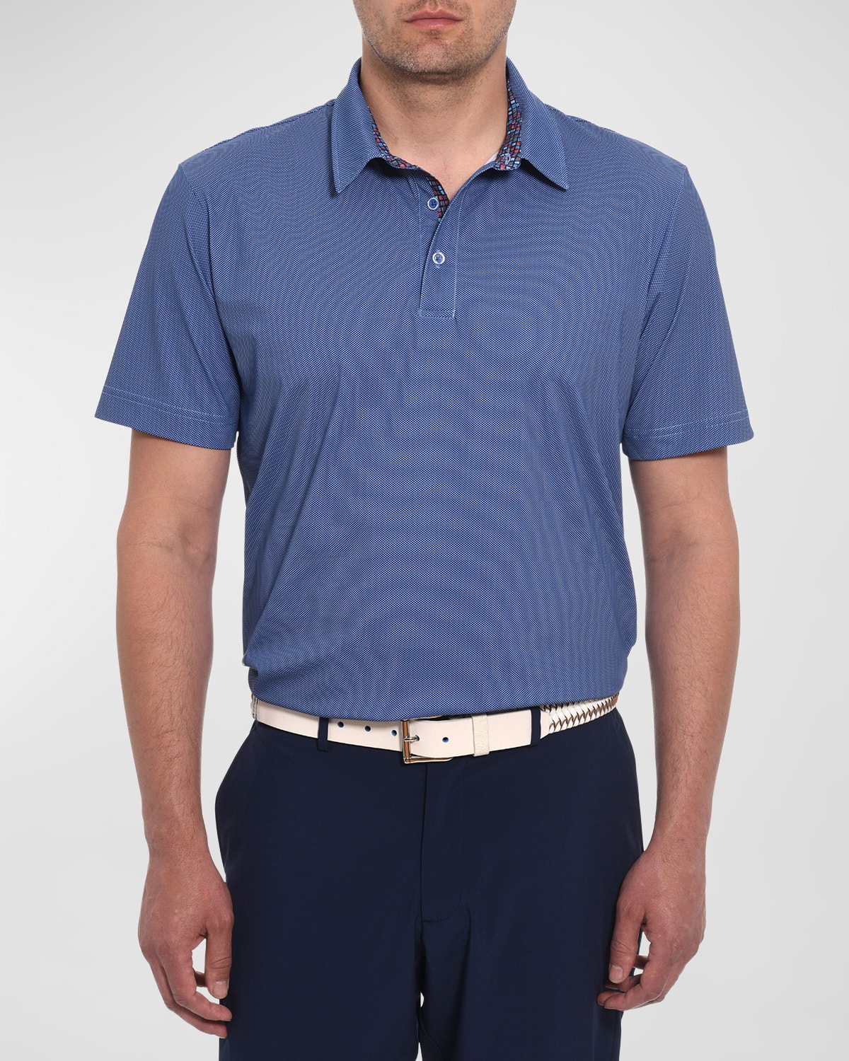 EVERLEY Knit Polo - Blue/Burgundy