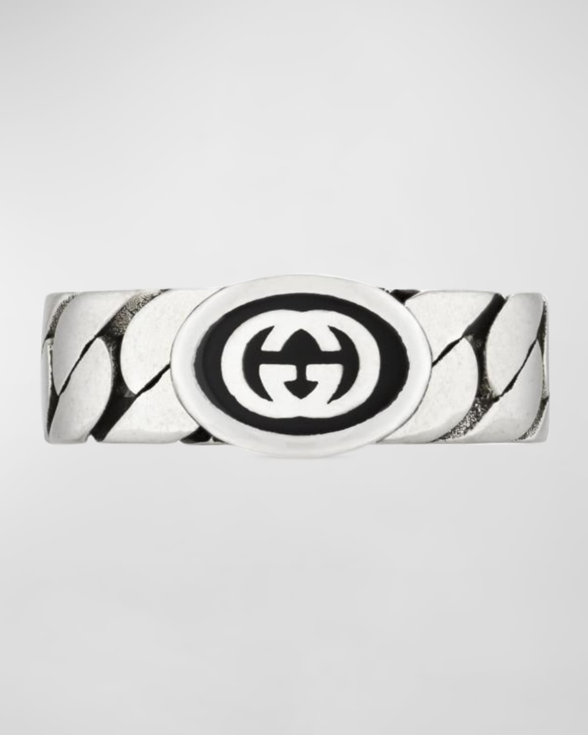 Gucci Men's Interlocking G Sterling Silver Pendant Chain Necklace