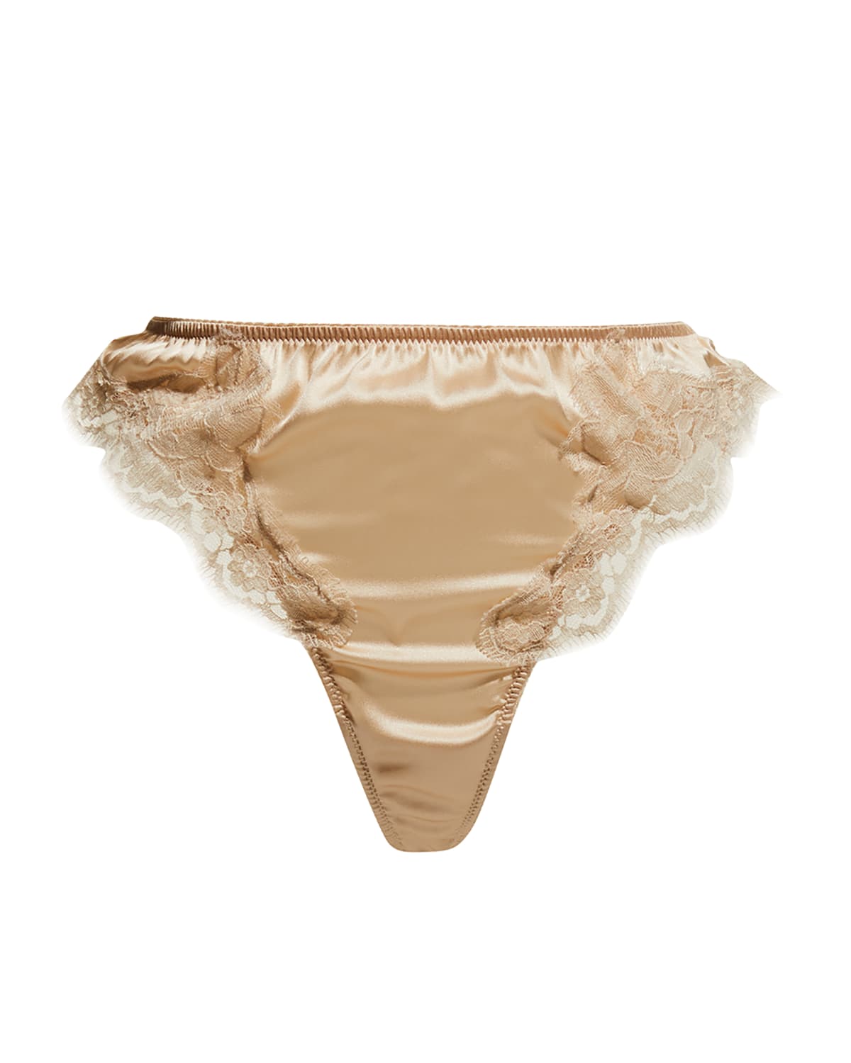 Dolce & Gabbana White Silk Satin Floral Lace Trim Slip Underwear