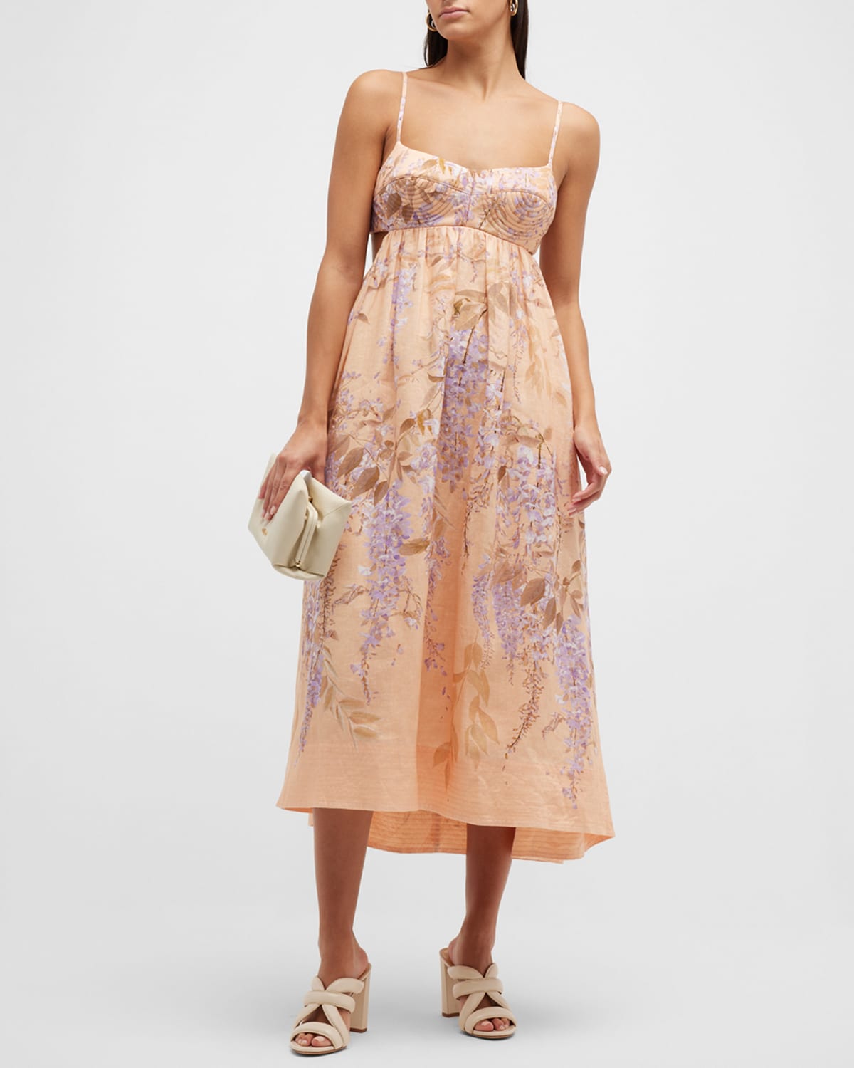 Zimmermann Rosa Bralette Midi Dress | Neiman Marcus