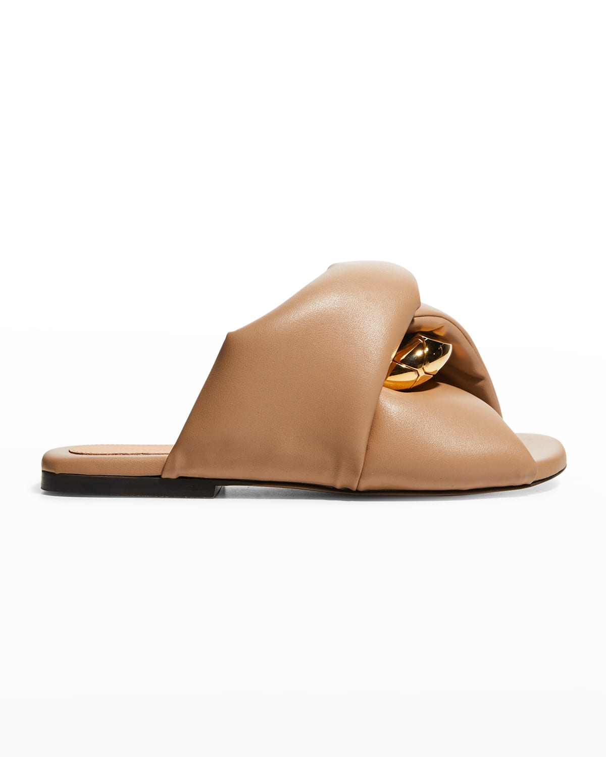 JW Anderson Twist Chain Flat Slide Sandals Neiman Marcus