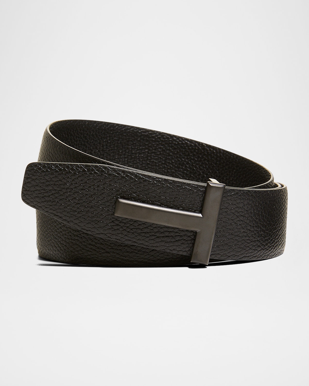 TOM FORD Men's T-Buckle Reversible Leather Belt, 40mm | Neiman Marcus