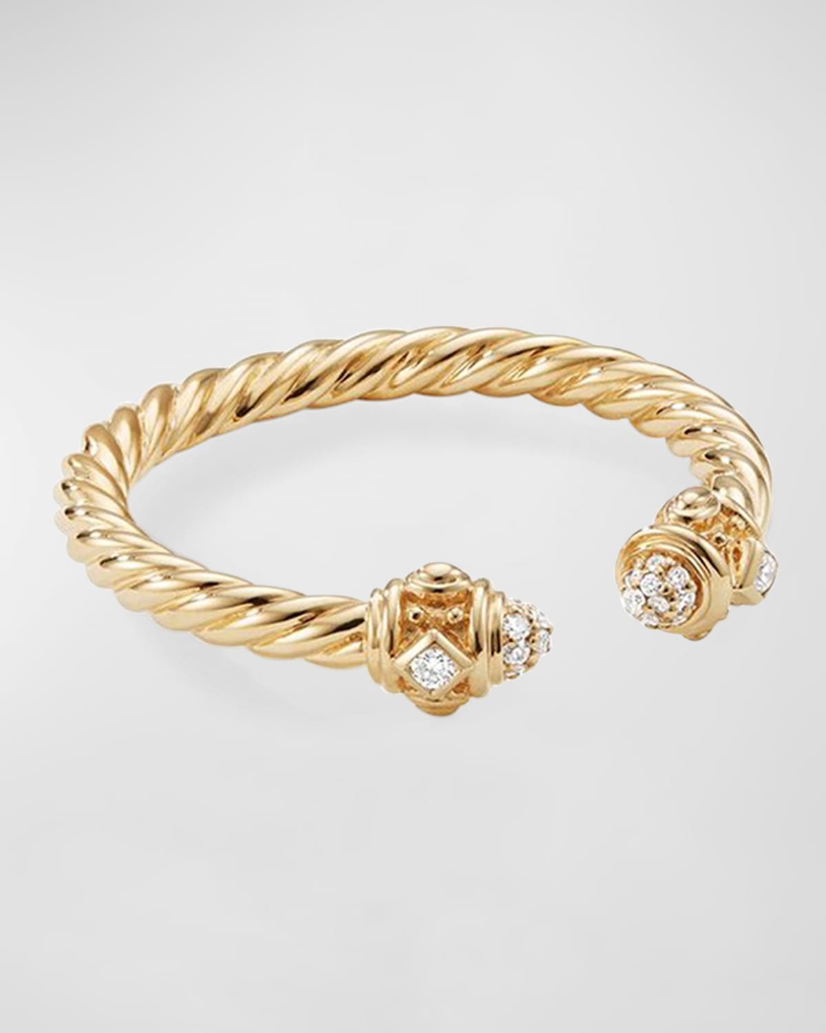 David Yurman Petite X Ring with Diamonds in 18k Yellow Gold, Size 6 ...