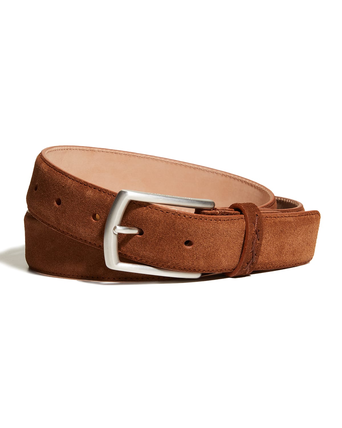 ZEGNA Men's Suede Leather Belt Neiman Marcus