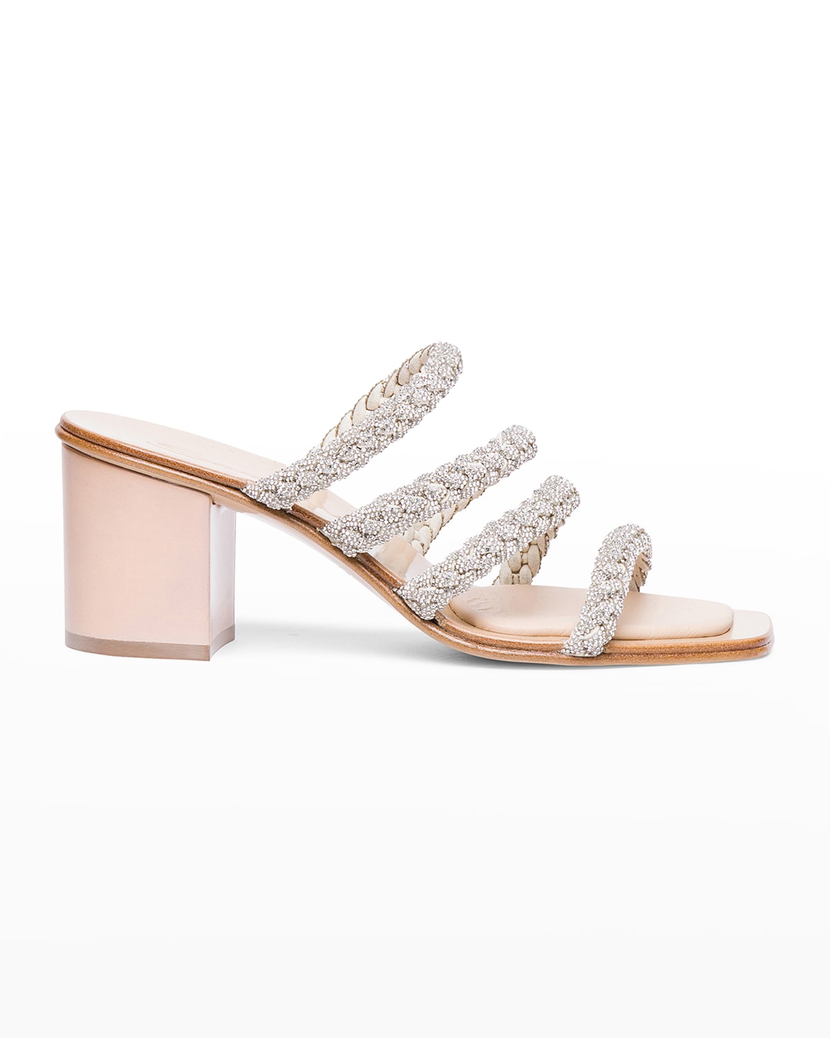 Bronze Statement Heels for Women | Studded Slide Mule Heel