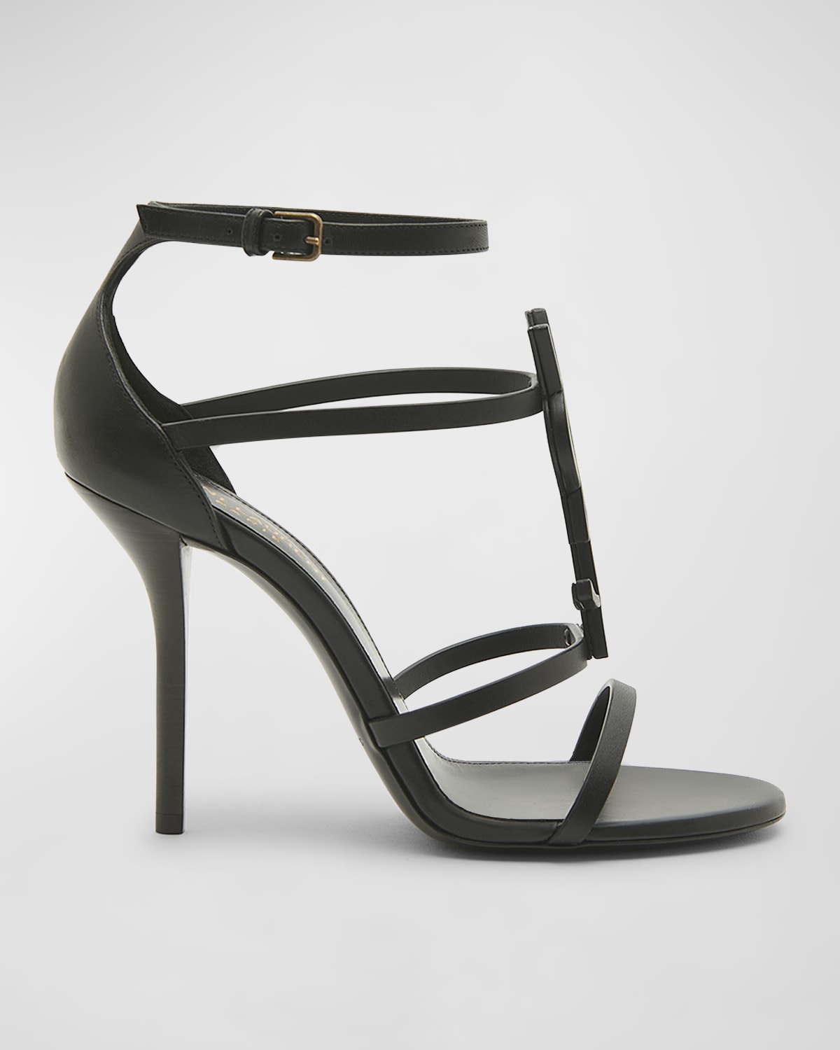 Saint Laurent Cassandra YSL Medallion Stiletto Sandals | Neiman Marcus