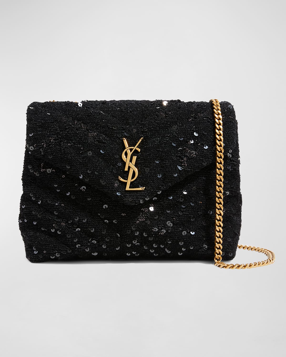 Saint Laurent Loulou Small YSL Shearling Shoulder Bag Neiman Marcus